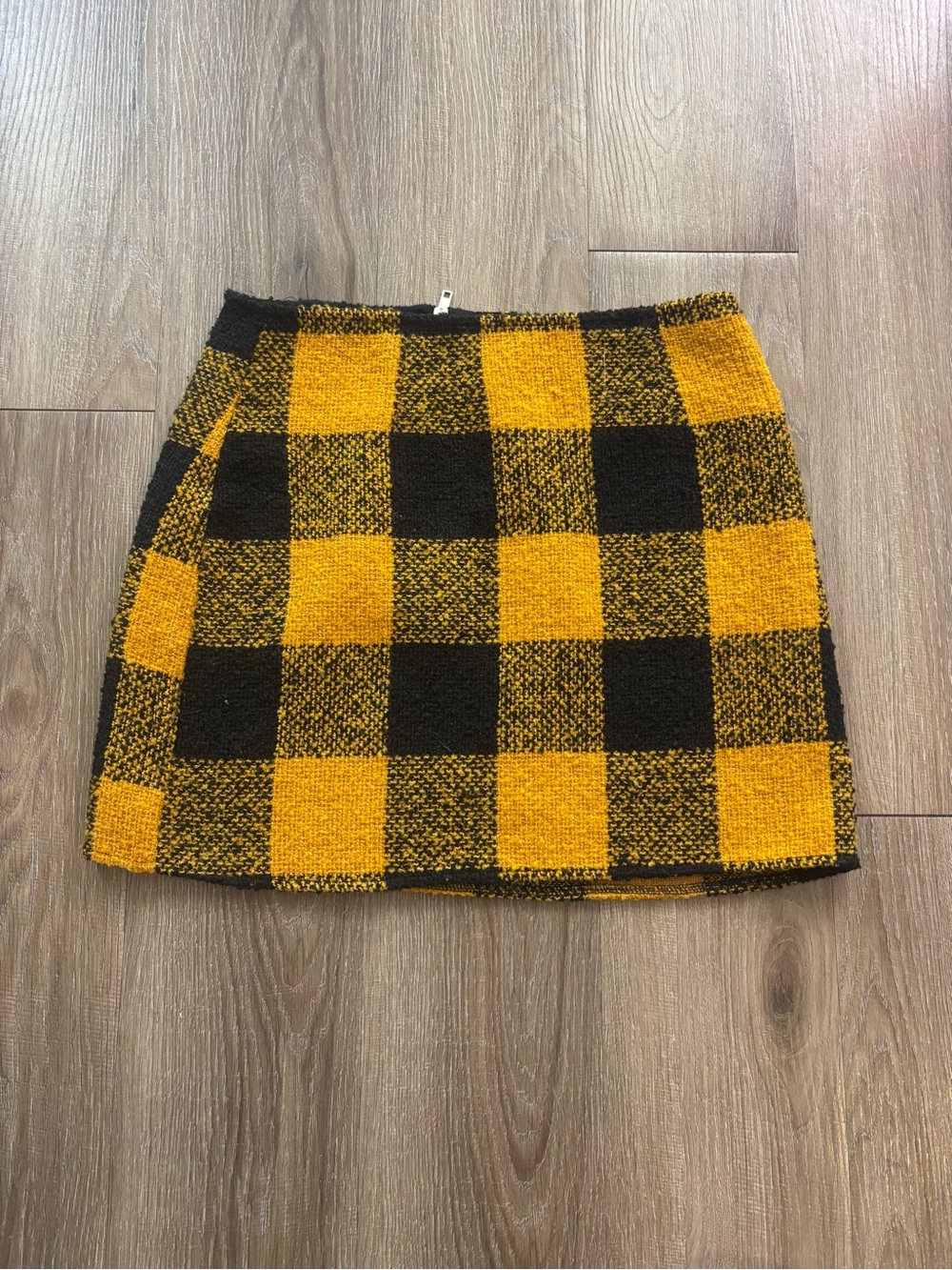 Forever 21 Yellow and Black Buffalo Plaid Mini Skirt
